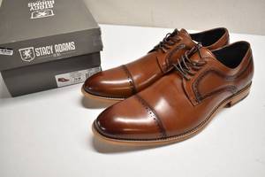 lot 83 image: Stacy Adams Dickinson Mens Brown Dress Shoes Size 15M