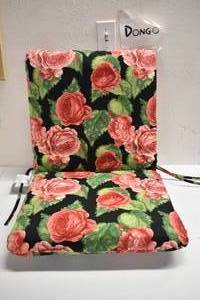 lot 89 image: Cabbage Rose Seat and Back Cushioned Pillow Outdoor