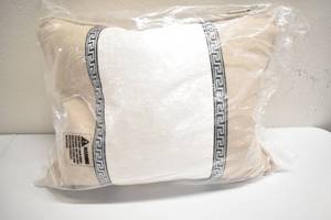 lot 96 image: Hiend Accents Brown & White Outdoor Throw Pillow
