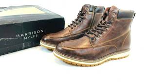 lot 147 image: Harrison Myles Mens Brown Dress Boots B-1705 Size 10.5