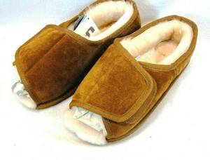 lot 176 image: Lamp Slippers Open Toe Wrap W1018 Chestnut Size 7.5-8.5 L