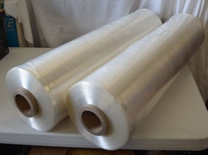 lot 34 image: Shrink-wrap Roll 36 x 9.5 in Diameter Approximately 5K-7k ft- (2 Total)