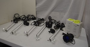 lot 20 image: American DJ  P-16B Can Lights 3 x 3 x6 (3 Total) and Clip On Accent Lights (5 Total)