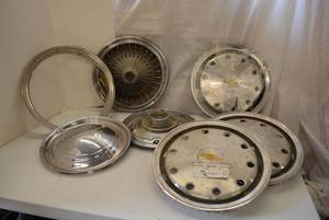 lot 47 image: Misc Chevy and Plymouth Wheel Hub Caps and rings