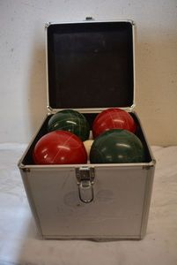 lot 101 image: Bocce Ball Set with Metal Case