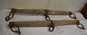lot 102 image: Antique 2 Horse Yoke harness pieces 32 Each