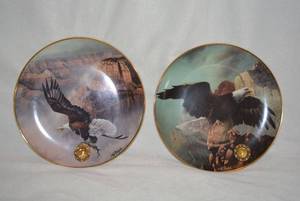 lot 152 image: Ted Blaylock Alaska Bald Eagle Plates with Gold Seal  Grand Sovereign, Majestic Guardian