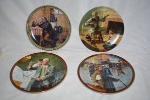 lot 213 image: Norman Rockwell Plates The Country Doctor, A Helping Hand, The Musicians Magic,  and The Banjo Player