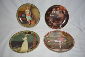 lot 215 image: Norman Rockwell Plates A Mothers Welcome, A Young Girls Dream, Breaking the Rules, Evenings Ease