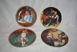 lot 218 image: Norman Rockwell Plates  Second Thoughts, Grandmas Love, Good Intentions, The Love Letters