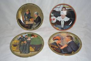 lot 219 image: Norman Rockwell Plates An Orphans Hope, Loves Reward, Sitting Pretty, and A Familys Full Measure