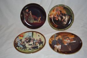 lot 221 image: Norman Rockwell Plates The Story Hour, Close Harmony, A Young Mans Dream, and Evenings Repose