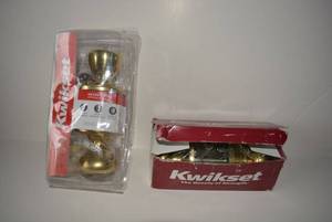 lot 195 image: Kwikset Keyed Entry, 2 Total, Still in Boxes