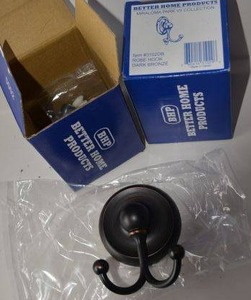 lot 202 image: Better Home Products Double Robe Hook #3102 DB, Dark Bronze (2 Total)