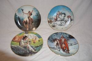 lot 157 image: Native American Plates Prairie Flower, Winter of 41, Big Medicine, and Deliverance