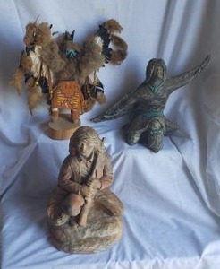 lot 510 image: Comanche Pottery Sculpture signed by artist, Native American Sculptures