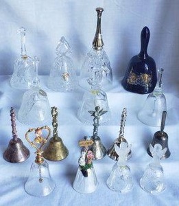 lot 239 image: Bell Collection Includes Lead Crystal and Metal Bells