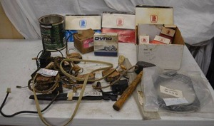 lot 115 image: BMW Windshield Gasket, Rubber Mallet, Electric Fence Signs, Lawn Mower Blades and More