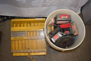 lot 117 image: Drill Gauge Case, Dry Wall Screws, Misc. Parts
