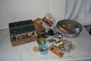 lot 367 image: Vintage Car Parts, Tool Box and Hardware