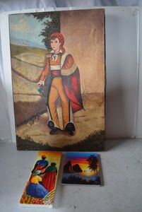 lot 457 image: Paintings on Canvas signed by artists as shown