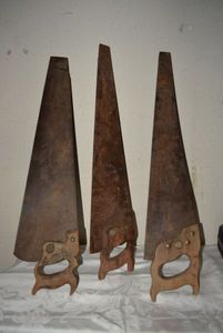 lot 383 image: Wooden Handle Hand Saws, 3 Total