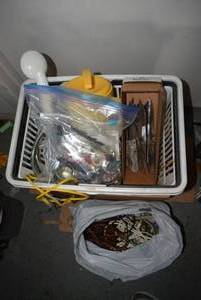 lot 397 image: Hand Held Shower Head, Extension Cords, Steak Knife Set, Misc. Watches and pieces