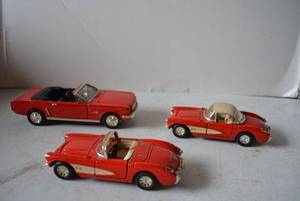 lot 406 image: Model Cars Corvettes Cast metal and plastic as shown  PLUS 1964 Mustang
