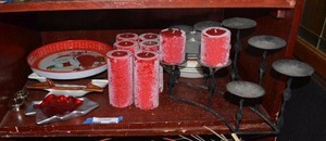 lot 360 image: Christmas Candle Set, Metal 8 Candle Holder, Trays and Pie Plates