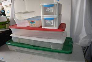 lot 458 image: Plastic Storage Bins