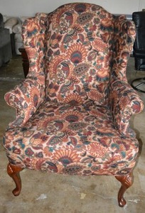 lot 489 image: Sherrill Queen Anne Arm Chair, Leaf and Flower Motif