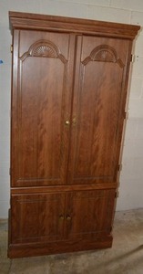lot 497 image: Armoire andor Entertainment Cabinet  with Adjustable shelfs up top