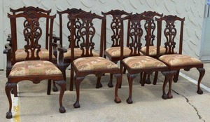 lot 478 image: 8 Mahogany Upholstered Chairs (Matches Lot 476 and 477)