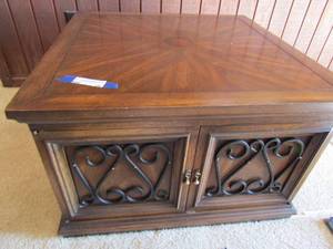 lot 26 image: End table mid modern 30x30 18 double door
