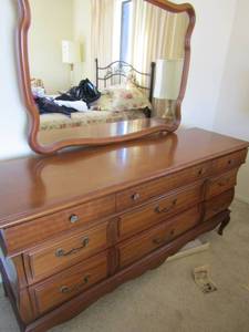 lot 3 image: DRESSER  9 drawers with  MIRROR stock number 1297