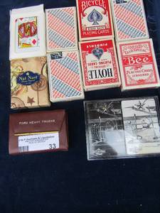 lot 33 image: 11 decks of playing cards