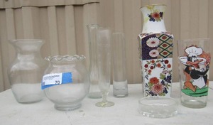 lot 70 image: Assorted glass vases