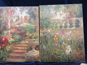 lot 117 image: Two 15x 12 hand painted canvas