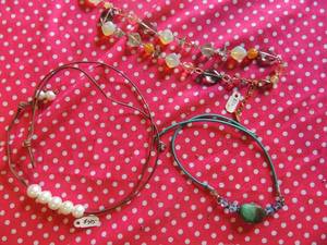 lot 202 image: Real 10mm pearl & leather necklace Turquoise & bead chocker and EsMar bead necklace ALL new.