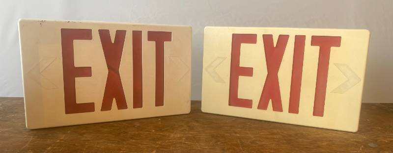 lot 60 image: 2 EXIT SIGNS