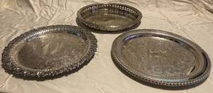 lot 116 image: Silver Plated Serving Trays