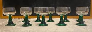 lot 31 image: Weinkelche Green Stemed Wine Glasses