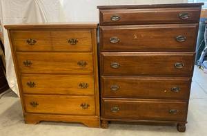 lot 122 image: 4 Drawer Dresser & 5 Drawer Dresser