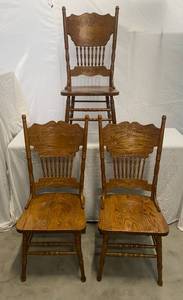 lot 41 image: 3 Wooden Chairs