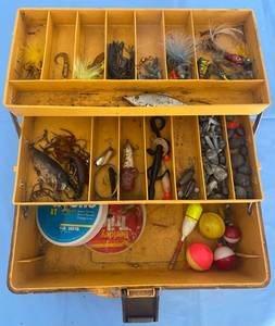 lot 204 image: Old Pal  Tackle Box with Misc. Fishing Items