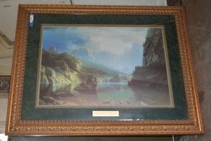 lot 43 image: Large Framed Print with Engraved Plaque with Verse (41 x 53)