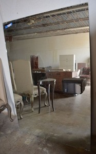 lot 45 image: LARGE  Bathroom Mirror with Soap Dispenser Attached (64 x 44)