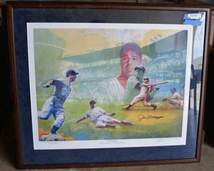 lot 5 image: Signed Joe DiMaggio Lithograph with Certificate of Authenticity (39 x 34 with Frame)(9081000 Limited Edition)