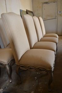 lot 10 image: Padded High Back Dining Chairs, Set of 4, (20 x 20 Seat Height, 46 Back Height)