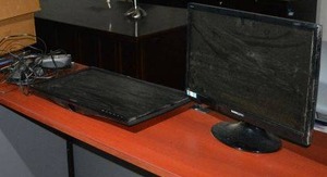 lot 72 image: 2 Computer Monitors, Asus Model VS248 and Hannspree Model HSG1107